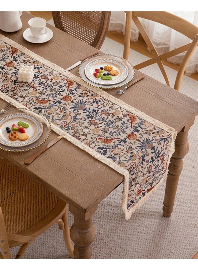 مفرش طاولة منسوج من الجاكار الأمريكي اللون منسوج من الجاكارد المنسوج بالكامل من البوليستر لغطاء حامل التلفاز وشاح نهاية السرير - Image 4