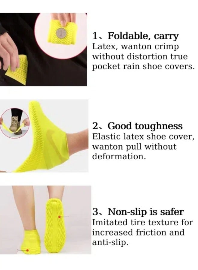 Generic Portable unisex raincoat and shoe cover. Outdoor travel with hood and elastic cuffs disposable raincoat compression ball (2Pcs, color random). Non slip, wear-resistant, waterproof shoe cover (1Pair, black, sizes 41~45)  - Image 5