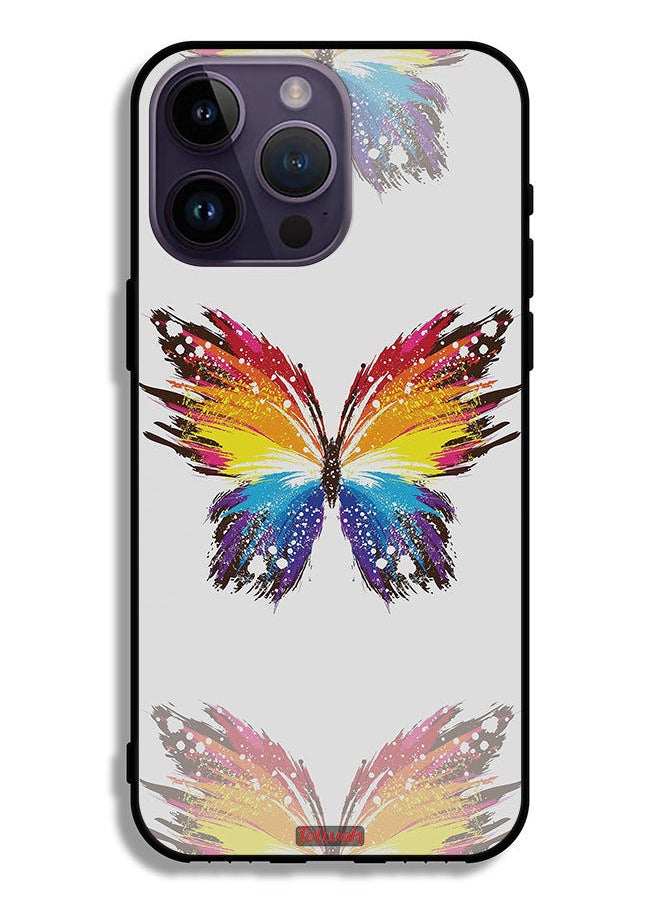 Tolwak - Apple iPhone 14 Pro Max Protective Case Digital Art Simple Background Minimalism Butterfly - Image 1