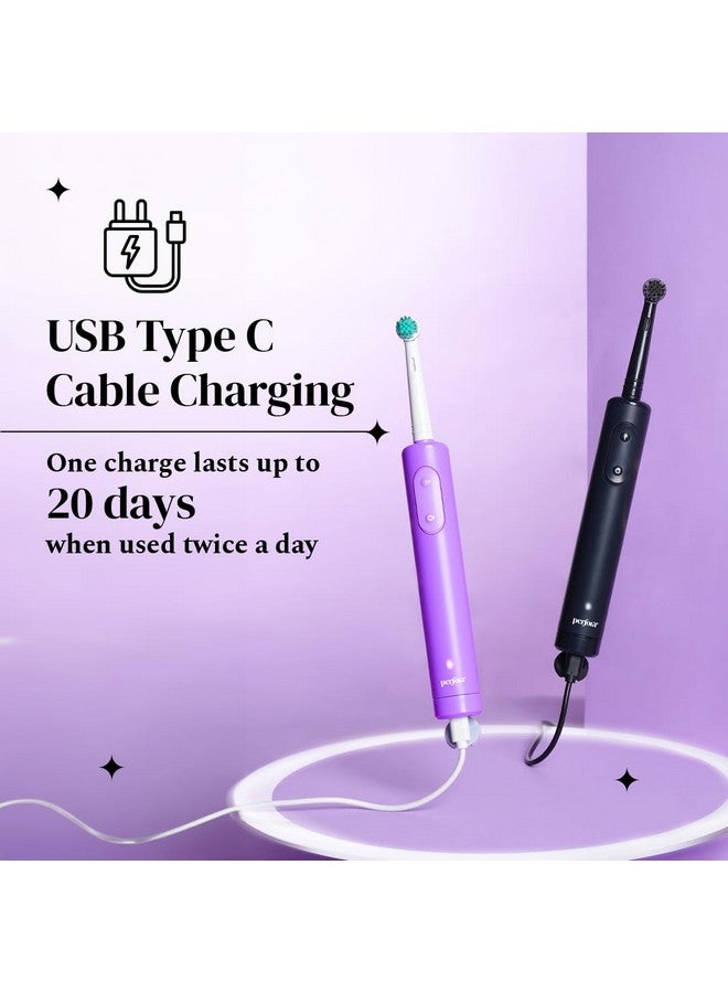 بيرفورا رأس فرشاة بديل لفرشاة الأسنان المتذبذبة Perfora Pro+ | 8800 دورة في الدقيقة، وضع واحد، مؤقت تلقائي لمدة دقيقتين، حركة 360 درجة - لون أسود بلا حدود - Image 4