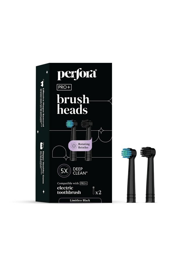 بيرفورا رأس فرشاة بديل لفرشاة الأسنان المتذبذبة Perfora Pro+ | 8800 دورة في الدقيقة، وضع واحد، مؤقت تلقائي لمدة دقيقتين، حركة 360 درجة - لون أسود بلا حدود - Image 1