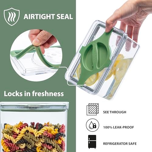 Prestoor 4-Pack Small Pantry Containers, 0.8 QT/0.76 L Clear SAN Food Storage Canisters with Twist-Lock Lids, Stackable for Sugar, Tea Bags, Seasoning, Nuts, Snacks White - Image 3