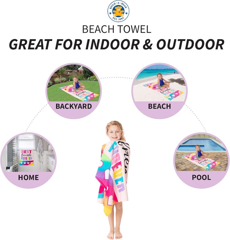 Franco Kids Cotton Bath/Pool/Beach Towel, 58 in x 28 in, Build A Bear - Image 2