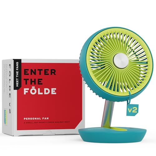 NUUK Folde V2 Personal Rechargeable Fan For Travel|Folds 180° & Fits In Any Bag|Cordless,7-Inch|16 Hr Run Time,4 Wind Speeds|Super Silent BLDC Motor|For Hiking,Picnics,Beach,Camping - Image 1
