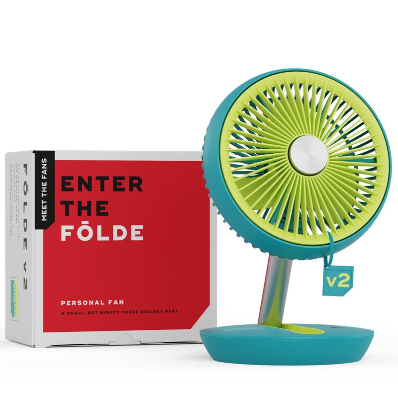 NUUK Folde V2 Personal Rechargeable Fan For Travel|Folds 180° & Fits In Any Bag|Cordless,7-Inch|16 Hr Run Time,4 Wind Speeds|Super Silent BLDC Motor|For Hiking,Picnics,Beach,Camping - Image 2