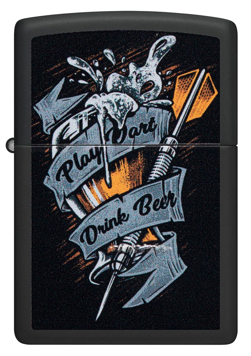 Zippo Darts Design Black Matte,Windproof Pocket Lighter, Refillable, (BIS Certified) - Image 2