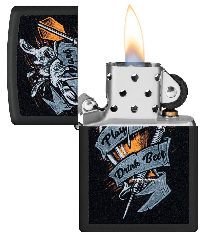 Zippo Darts Design Black Matte,Windproof Pocket Lighter, Refillable, (BIS Certified) - Image 3