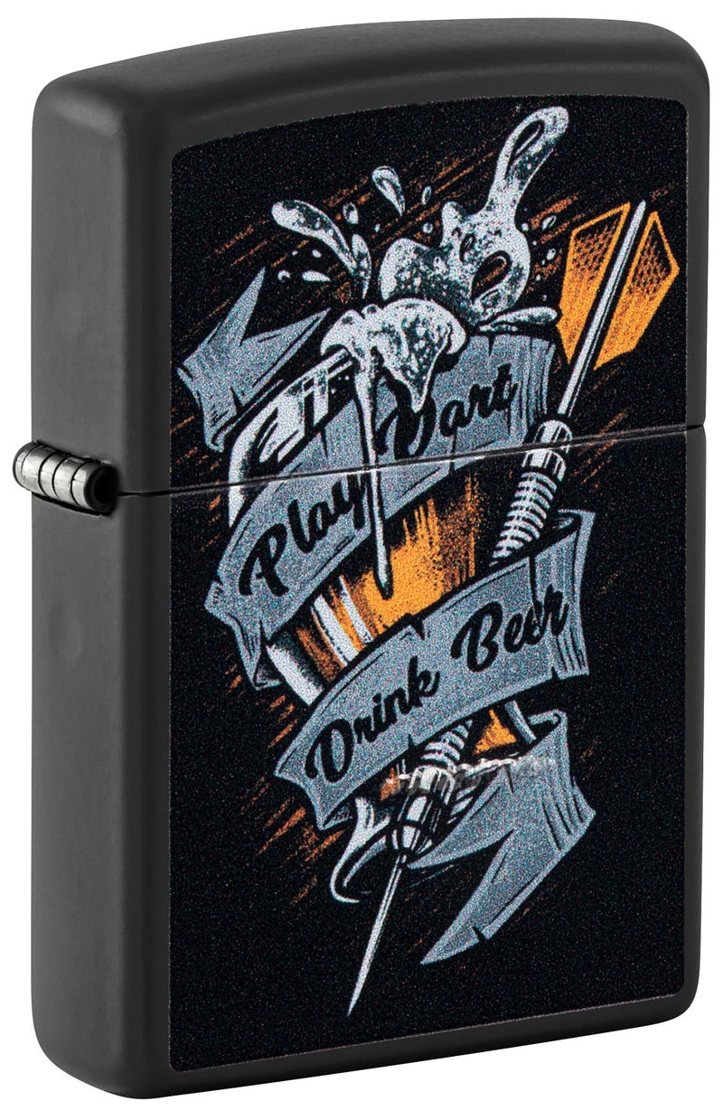 Zippo Darts Design Black Matte,Windproof Pocket Lighter, Refillable, (BIS Certified) - Image 1