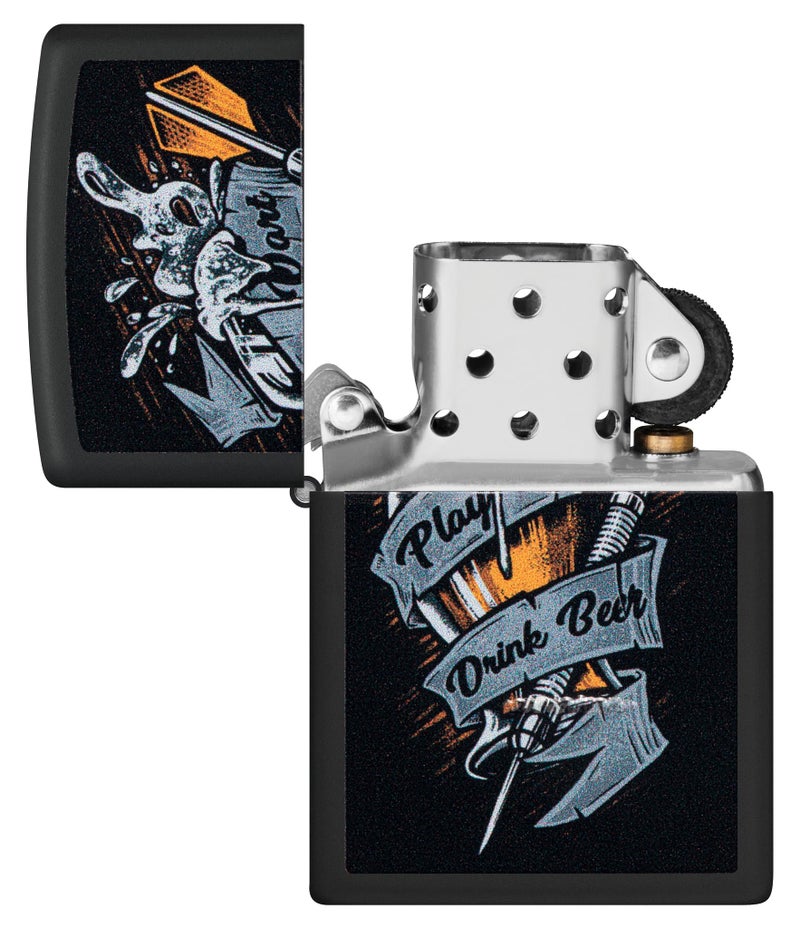 Zippo Darts Design Black Matte,Windproof Pocket Lighter, Refillable, (BIS Certified) - Image 4
