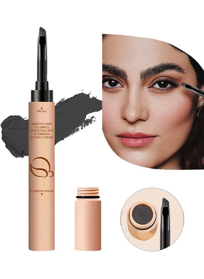 اوكيل كريم صبغ الحواجب المجسم الناعم وملون، كريم صبغ الحواجب 2 في 1 بشكل مجسم وثابت للمكياج، كريم الحواجب الملون والناعم المقاوم للماء والعرق، يجف بسرعة، قلم صبغ الحواجب 03# لون التوب - Image 1