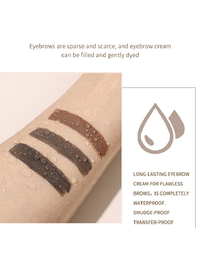 اوكيل كريم صبغ الحواجب المجسم الناعم وملون، كريم صبغ الحواجب 2 في 1 بشكل مجسم وثابت للمكياج، كريم الحواجب الملون والناعم المقاوم للماء والعرق، يجف بسرعة، قلم صبغ الحواجب 03# لون التوب - Image 4