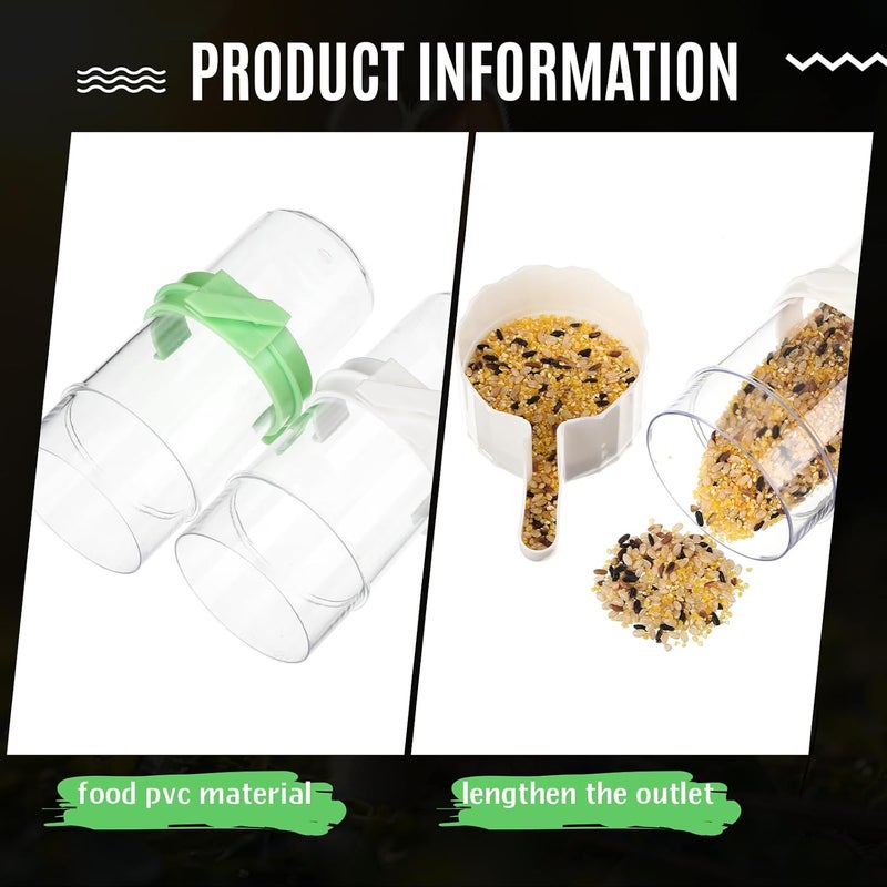 Weewooday 4 Pieces Automatic Bird Feeder Cage Water Dispenser Bird Water Feeder Hamster Cage Waterer Accessory Drinker Bottle for Hamster Parrot (Cute Style,Green, White,245 ml) - Image 3