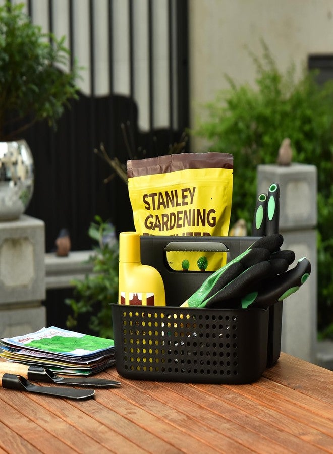 ALINK Portable Plastic Shower Caddy Basket, Large Cleaning Supply Tool Caddy Organizer Storage Tote with Handle for Bathroom, College, Garden, Cabinet, Dorm Essentials - Black - Image 5