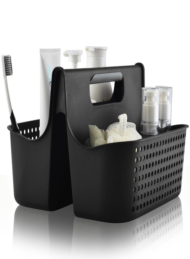 ALINK Portable Plastic Shower Caddy Basket, Large Cleaning Supply Tool Caddy Organizer Storage Tote with Handle for Bathroom, College, Garden, Cabinet, Dorm Essentials - Black - Image 1