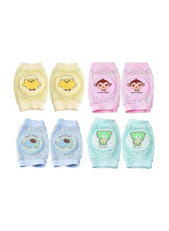 Oasisgalore 4 Pairs Cute Baby Knee Pads with Spongy Pads for Crawling Boys and Girls for Toddlers Baby 0-4 Years Old  - Image 1