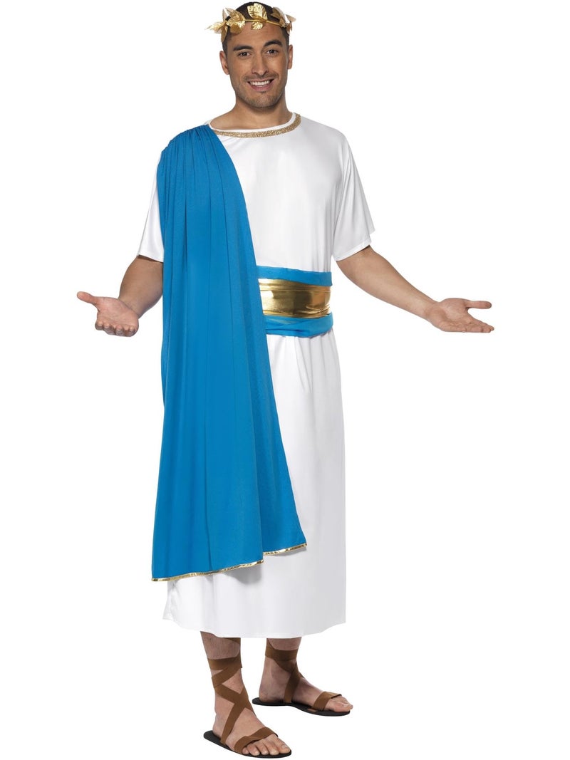 Smiffys Roman Senator Costume, Blue & White, M - US Size 38"-40" - Image 5