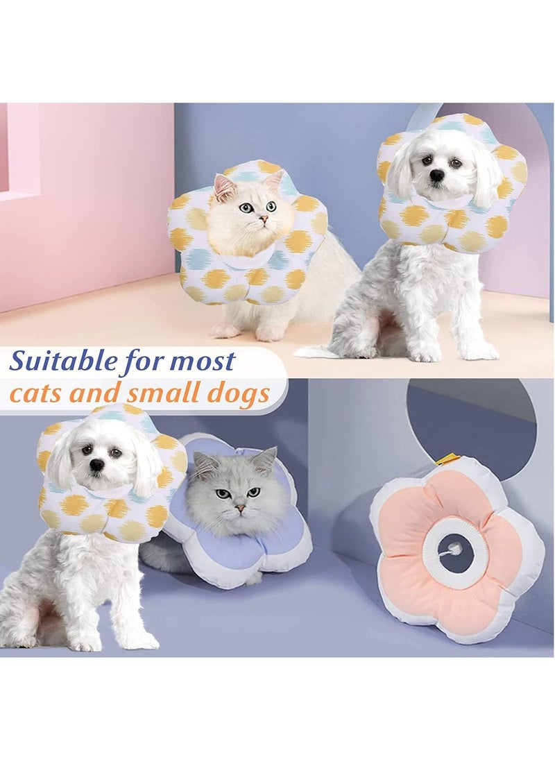 SYOSI Cat Recovery Collar Soft Elizabeth Pet Cone Adjustable Protective Wound Healing Cone After Surgery Lovely Flower Neck Pillow Prevent from Licking Biting Scratching Headgear for dogs - Image 5