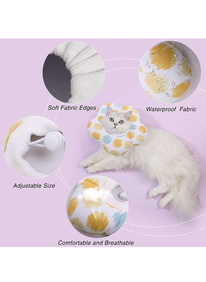 SYOSI Cat Recovery Collar Soft Elizabeth Pet Cone Adjustable Protective Wound Healing Cone After Surgery Lovely Flower Neck Pillow Prevent from Licking Biting Scratching Headgear for dogs - Image 3