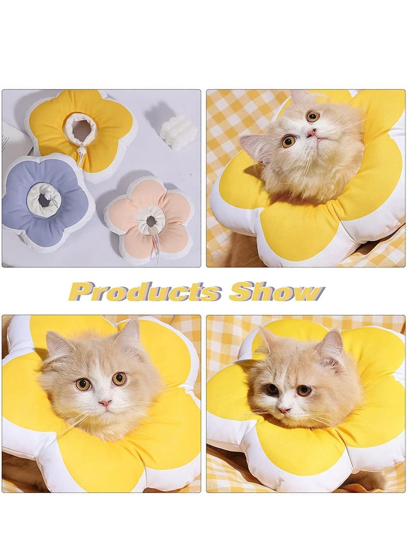 SYOSI Cat Recovery Collar Soft Elizabeth Pet Cone Adjustable Protective Wound Healing Cone After Surgery Lovely Flower Neck Pillow Prevent from Licking Biting Scratching Headgear for dogs - Image 4