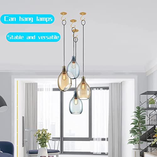 LangPu Ceiling Hooks for Hanging Plants-Metal Heavy Duty Wall Mounted Hangers for Hanging Bird Feeders, Planters, Wind Chimes, Include Professional Drywall Anchors (5 Pack) (Bright Gold) - Image 5