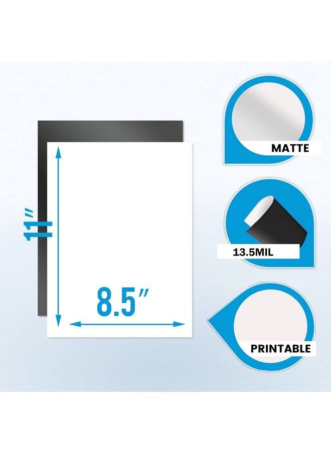 Uinkit - 18 Sheets Printable Magnetic Sheets Non Adhesive 13.5Mil 8.5 X 11 Inches Thick Magnet Matte Paper For Inkjet Printers - Image 1