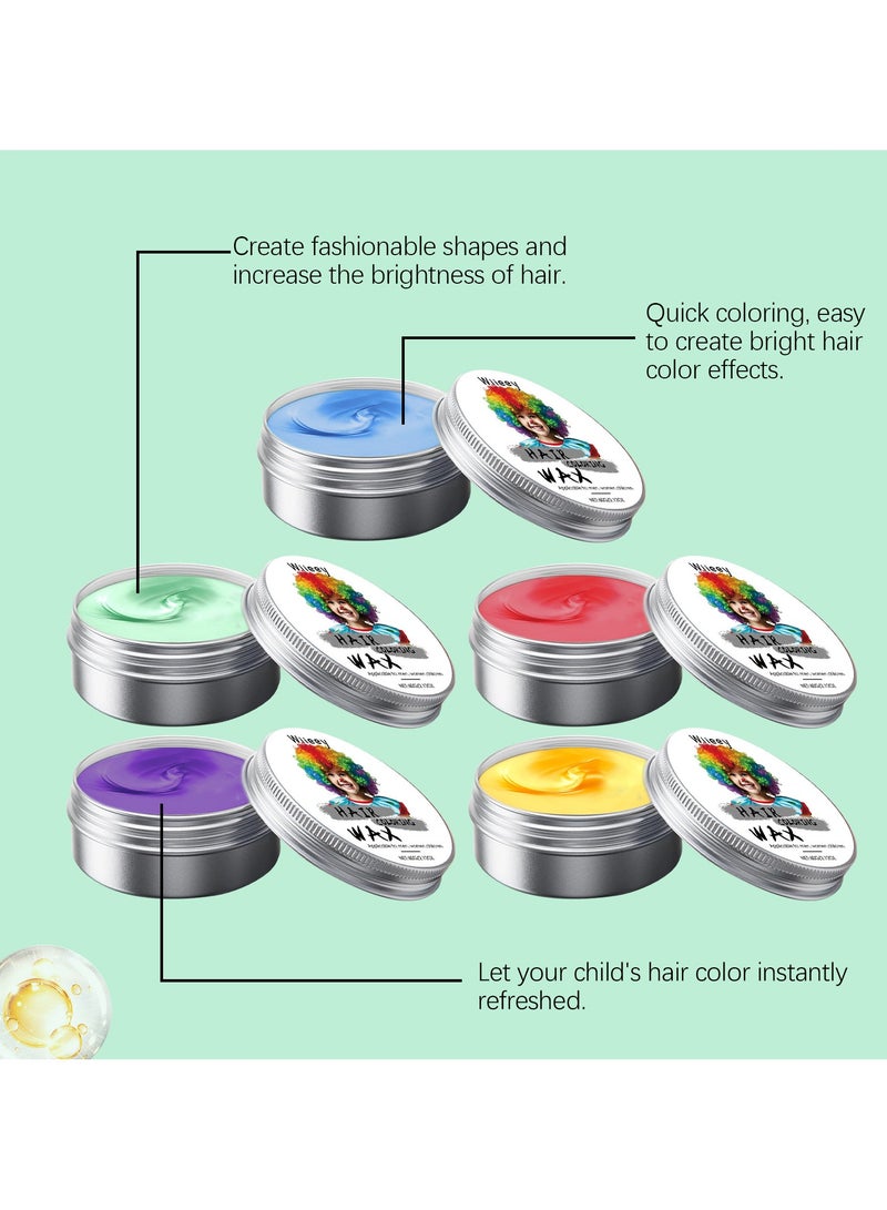 wiieey Temporary Hair Dye for Kids, Strong Styling Power to Shape Hairstyle, Beautiful Hair Color Dye, Gentle Formula, Healthy Hair Dye, Multiple Colors Available (5 Colors) - Image 2