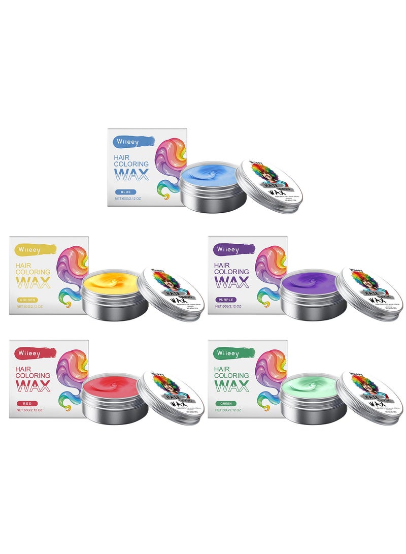 wiieey Temporary Hair Dye for Kids, Strong Styling Power to Shape Hairstyle, Beautiful Hair Color Dye, Gentle Formula, Healthy Hair Dye, Multiple Colors Available (5 Colors) - Image 1