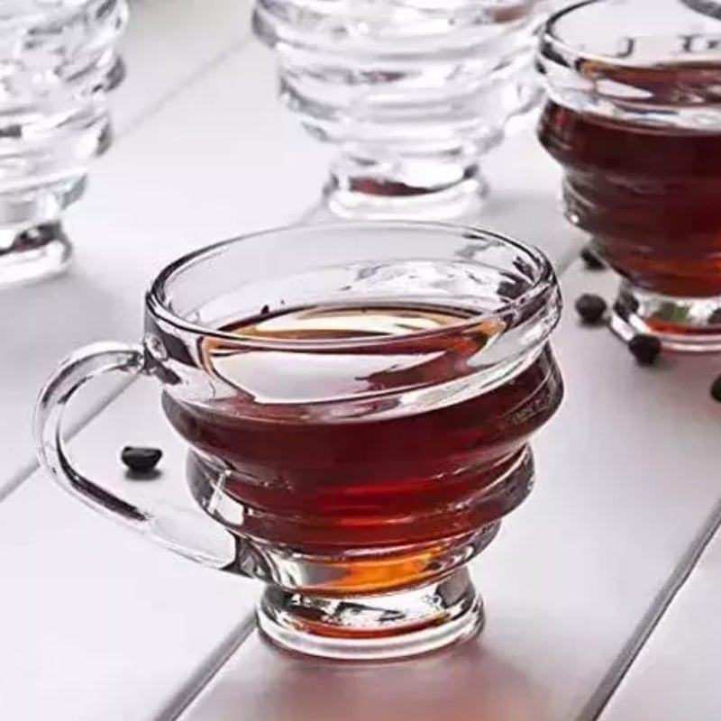 SkyKey Transparent Glass Spiral Cup Set of 6 - Image 3