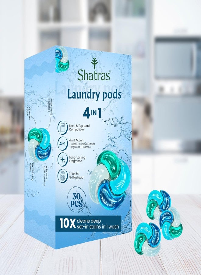 Shatras Premium Laundry Detergent Pods | Bio-Enzyme Stain Remover | Quick Dissolve | Deep Clean & Fabric Care | For Top & Front Load Machines | Pack of 30 - Image 2