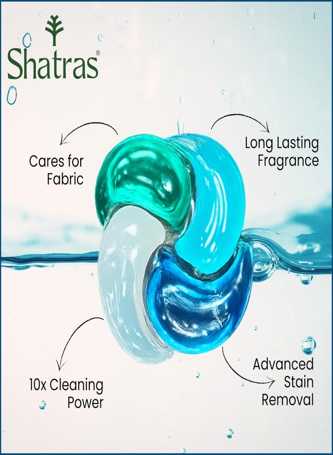 Shatras Premium Laundry Detergent Pods | Bio-Enzyme Stain Remover | Quick Dissolve | Deep Clean & Fabric Care | For Top & Front Load Machines | Pack of 30 - Image 3