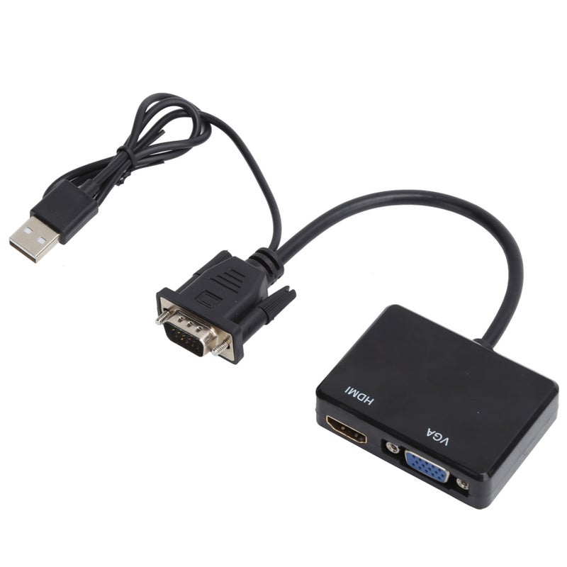 VGA to VGA High Definition Multimedia Interface Splitter Converter Support Dual Display AdapterBlack - Image 3