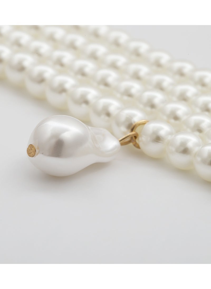 18K Gold Plated Multi Layer Pearl Necklace, Simple Design, Suitable For Daily Wear, Korean Style, White  - Image 4
