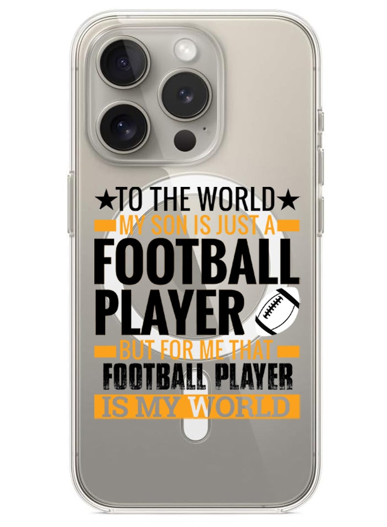 Theodor Magnetic Case for iPhone 15 Pro 6.1-inch Compatible with MagSafe Wireless Charging, Shockproof Phone Bumper Cover Football player Black copy - Image 1