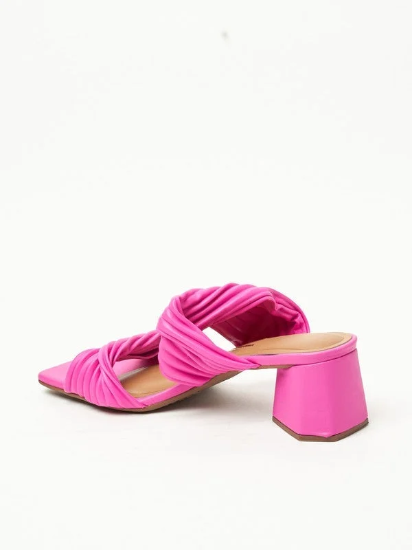 VIZZANO Pink Mid Heels Sandals for Women – Sling Back Heel Sandals for Girls with Ankle Strap for Women | Best Price UAE