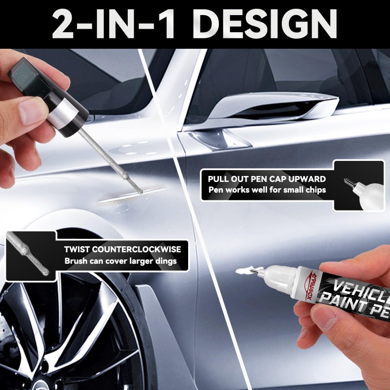xdotoar Silver Touch Up Paint for Cars, Professional Automotive Paint Scratch Repair, Lasting Auto Scratch Remover, Color Accurate, Quick Drying, Easy to Use, Safe and Waterproof, Versatile Use - Image 4