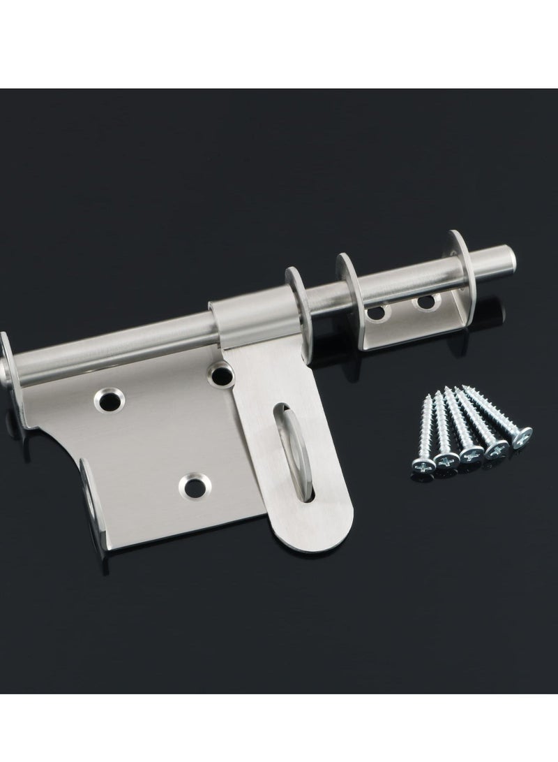 SYOSI Gate Latch Bolt Lock, Gate Locks for Wooden Gates Garden Shed Locks, 6-Inch Stainless Steel Brushed Finished - Image 4