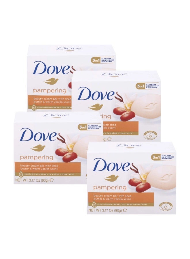 Dove Pampering Soap With Shea Butter & Warm Vanilla Scent 90g X 4Pcs