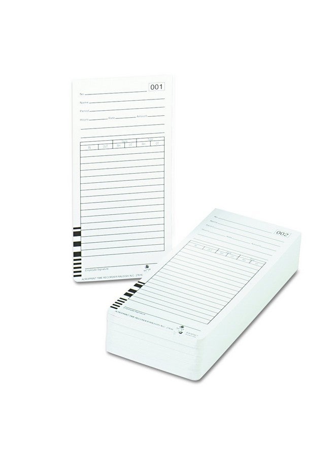 Acroprint 099111000 Totalizing Payroll Recorder Time Cards Es1010 Pack Of 100 Cards Numbered Employee Signature Line - Image 2