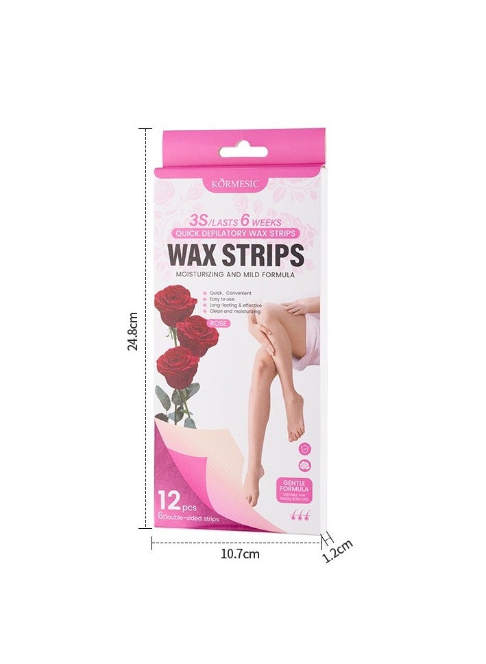 Kormesic Rose Wax Strips 6 pairs/box - Image 1