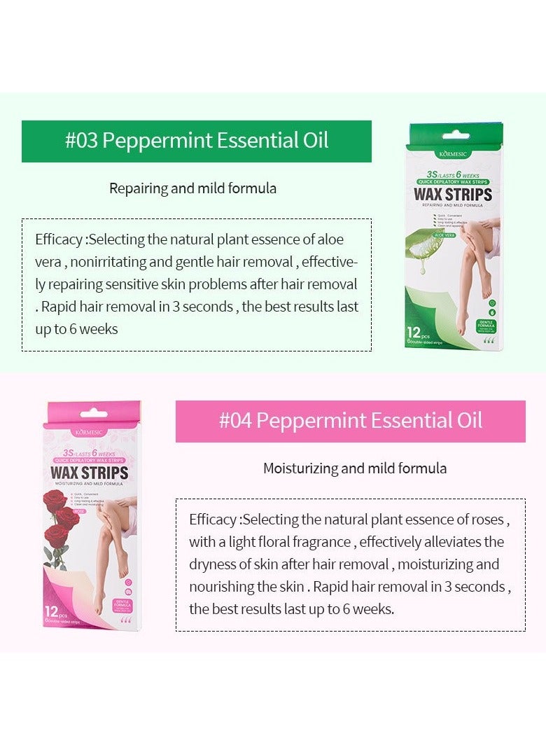 Kormesic Rose Wax Strips 6 pairs/box - Image 2