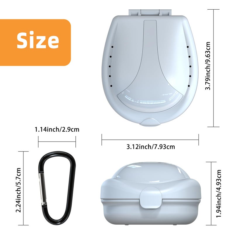 ARGOMAX Sports Mouth Guards Case, 1 Piece Sports Braces Case with Carabiner, Football Mouthguard Case, White. - Image 2