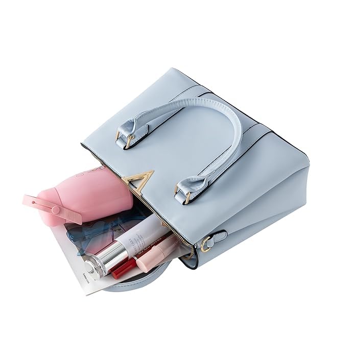 NOJTI Women’s Handbag Tote Bag Premium PU Leather Shoulder Bag with Top Handle & Detachable Strap – Stylish Large Capacity Purse for Office, Casual & Party Use (Vook -Blue) - Image 5