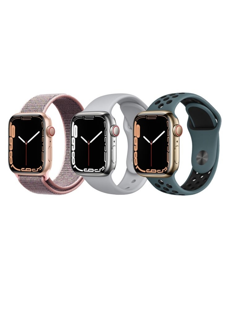 Perfii 3pcs Watch Bands Replacement for Apple Watch Strap Compatible with Apple Watch 49/46/45/44/42mm Series 10/9/8/7/6/5/4/SE/Ultra  - Image 1
