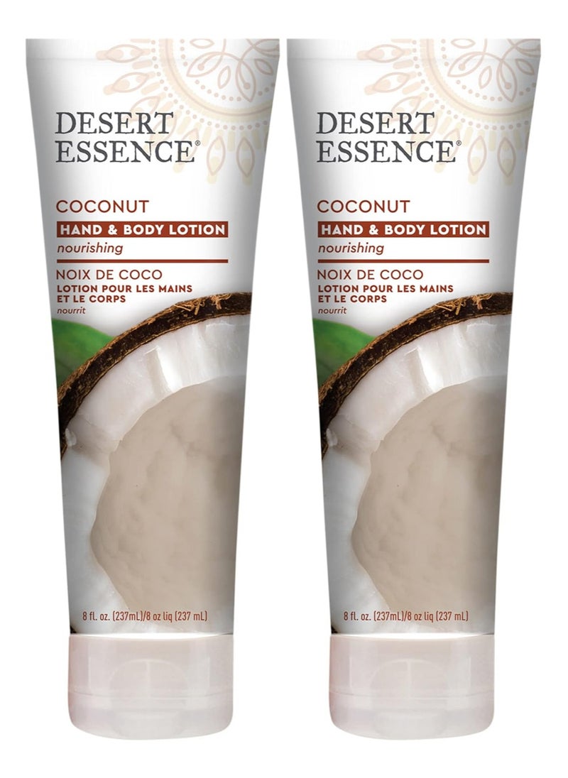 DESERT ESSENCE Coconut Hand & Body Lotion 8 Fl Oz Pack of 2  - Image 1