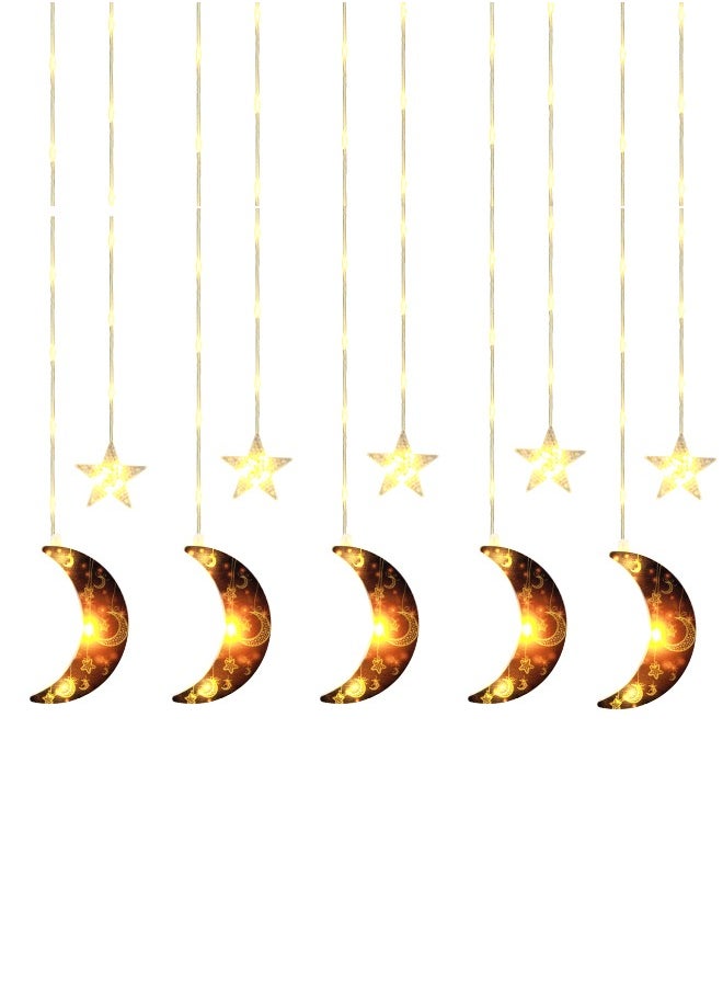 Nisf Al Qamar Ramadan Crescent & Star Curtain Lights  - Image 2