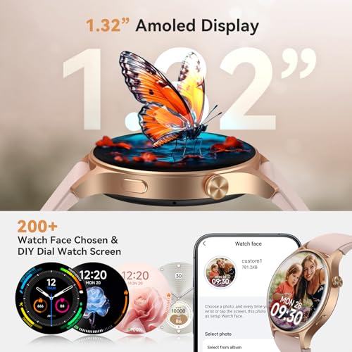aeac 43mm Women’s Smart Watch with 1.32" AMOLED display, Bluetooth calling, heart rate, sleep & SpO₂ monitor, 110+ sports modes, 3ATM waterproof, fitness tracker compatible with iPhone, Samsung & Android. - Image 4