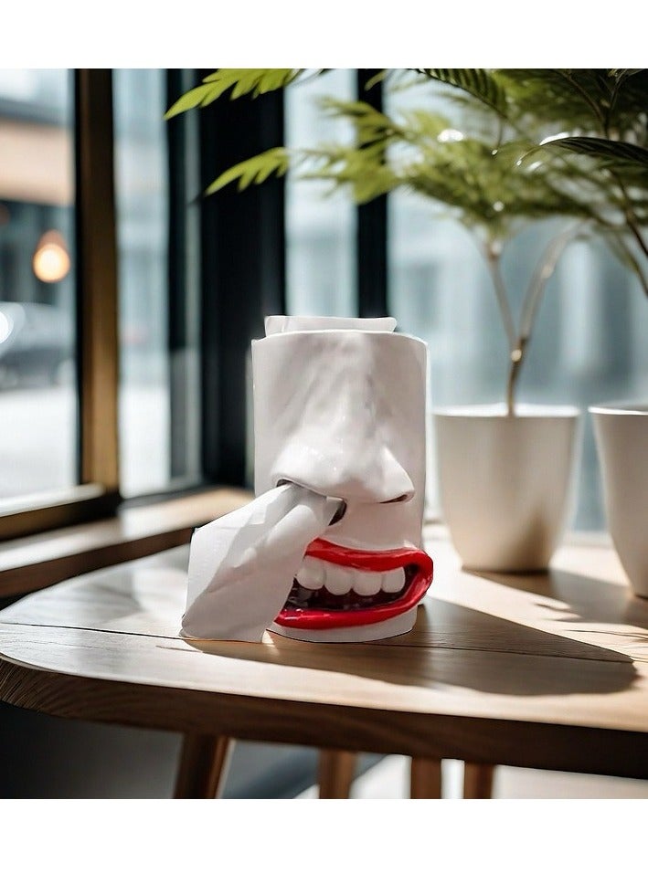 Y&D Funny Tissue Box Decorations Funny Nostril Shape Tissue Rack Resin Crafts Tabletop Decoration Home Decoration - Image 1