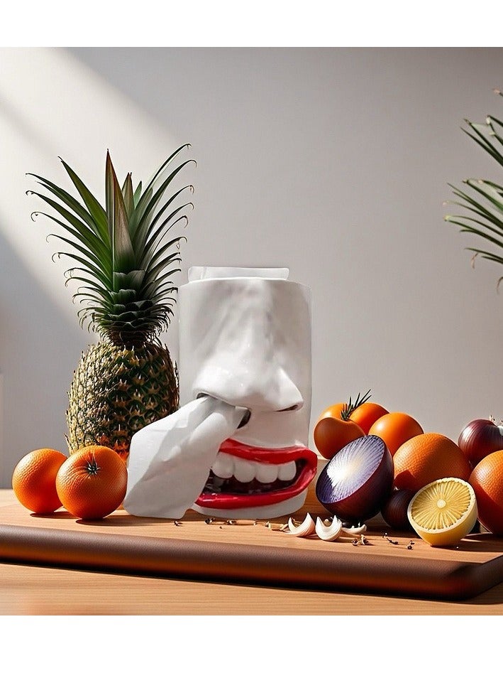 Y&D Funny Tissue Box Decorations Funny Nostril Shape Tissue Rack Resin Crafts Tabletop Decoration Home Decoration - Image 3
