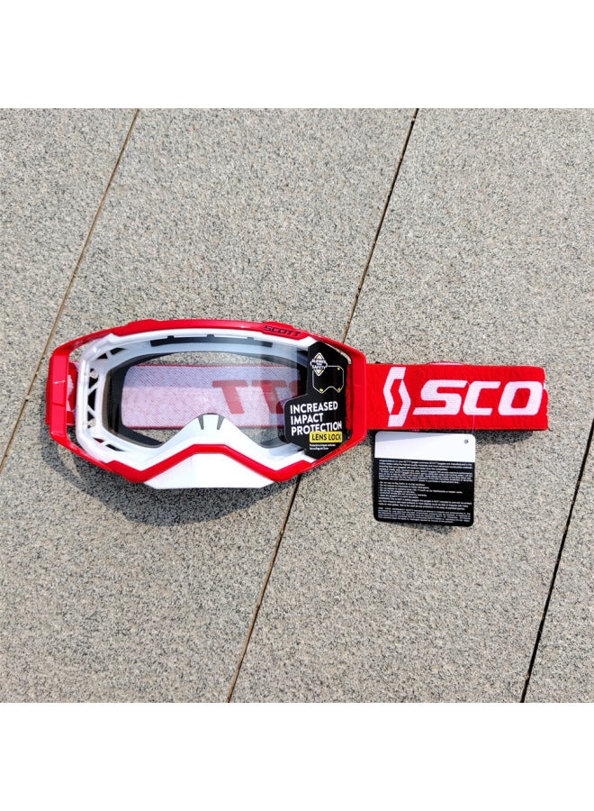 Red Frame Transparent Sheet Scott Motorcycle Goggles American Scott Off-road Helmet Goggles Ski Goggles Windproof Glasses