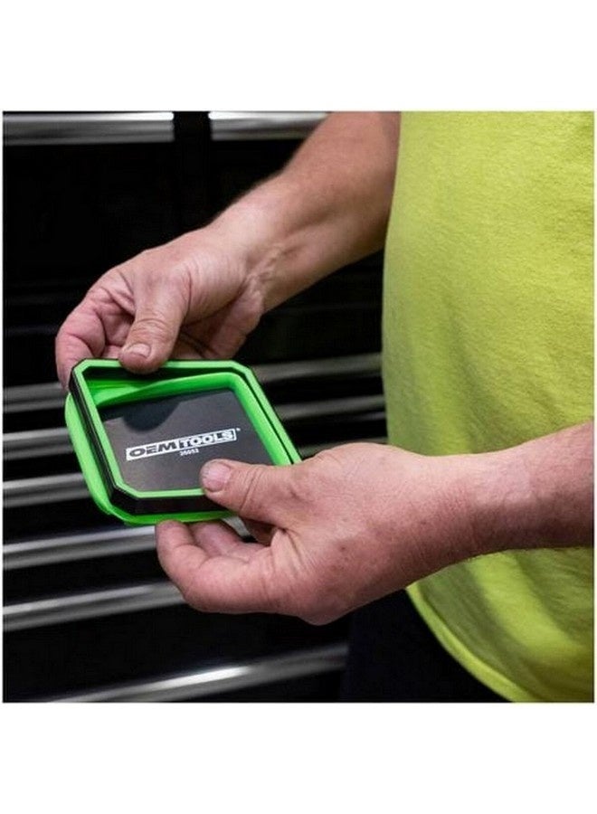 OEMTOOLS 2-Piece Flexible Collapsible Square Shape Magnetic Foldable Trays Blue and Green 1.875 x 4.5 x 4.5 Inch 26547 - Image 4